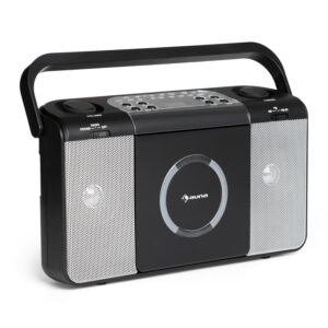 Auna Boomtown USB, boombox, CD prehrávač, FM rádio, MP3, prenosné kufríkové rádio, čierny