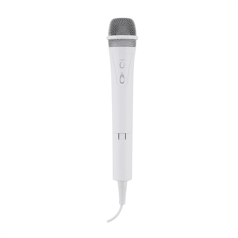 Auna Kara Dazzl, karaoke mikrofón, LED svetelný efekt, biely – Obrázok 3