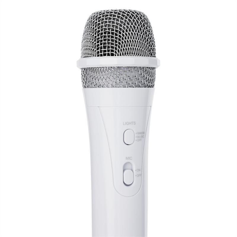 Auna Kara Dazzl, karaoke mikrofón, LED svetelný efekt, biely – Obrázok 5