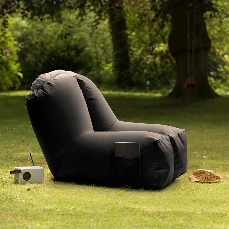 Blumfeldt Airchair, nafukovacie kreslo, 80 x 80 x 100 cm, ruksak, prateľné, polyester, čierne – Obrázok 2