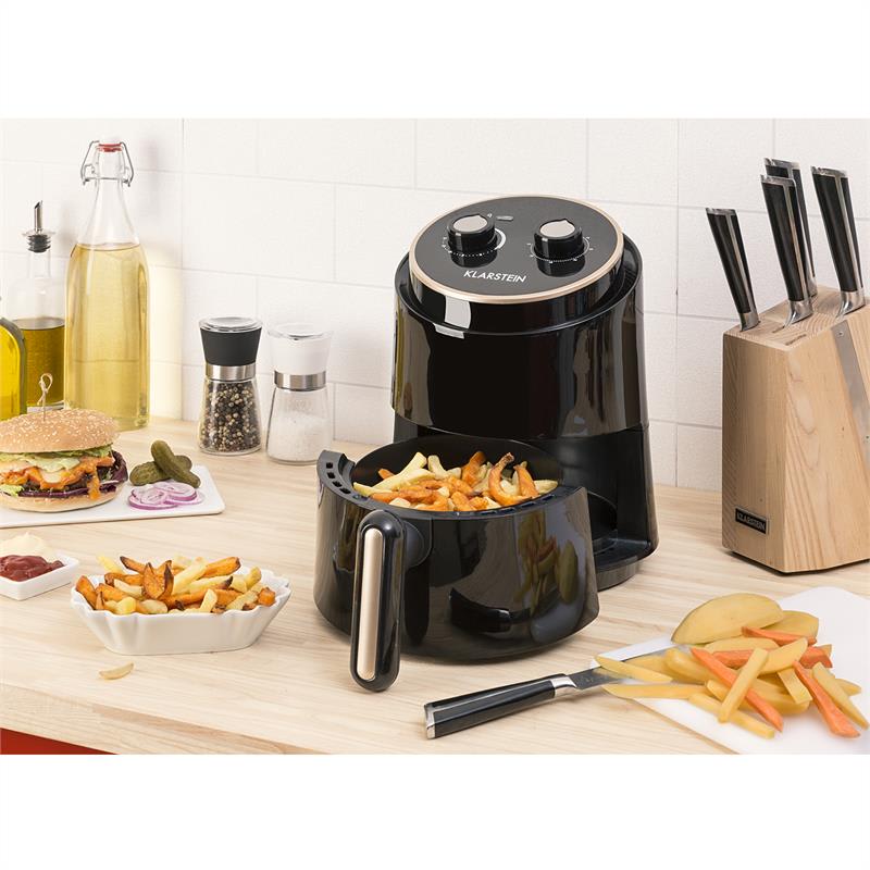 Klarstein Wel Air Fry, teplovzdušná fritéza, 1230W, poistka pred prehriatím, 1,5l, čierna – Obrázok 2