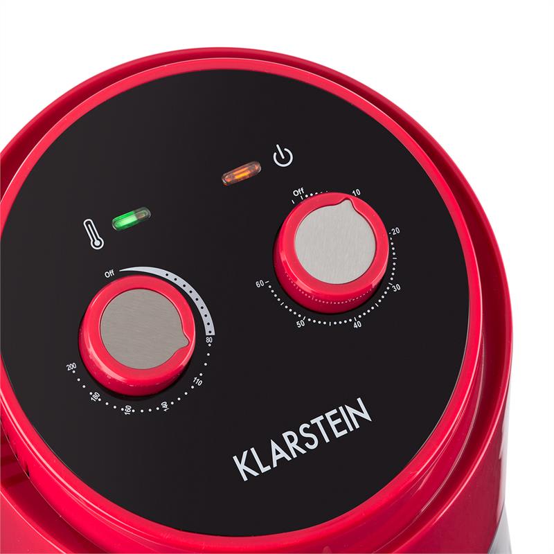 Klarstein Wel Air Fry, teplovzdužná fritéza, 1230W, poistka pred prehriatím, 1,5l, červená – Obrázok 4