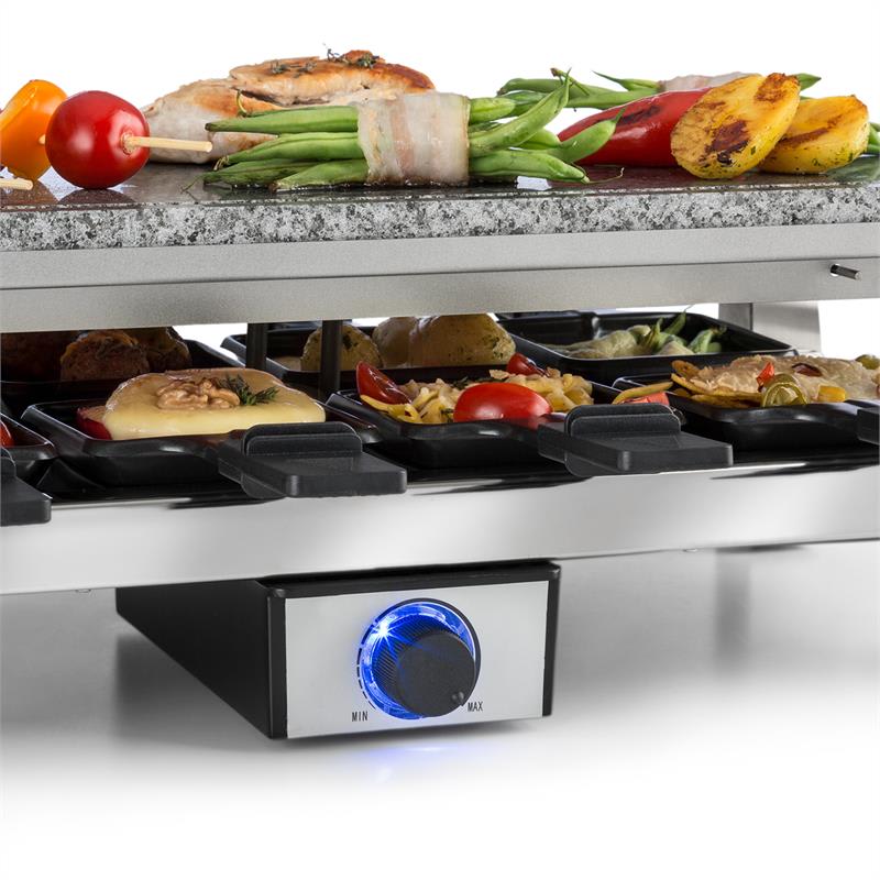 Klarstein Schmelzlette, raclette gril, 1500 W, platňa z prírodného kameňa, konštrukcia z nehrdzavejúcej ocele – Obrázok 5