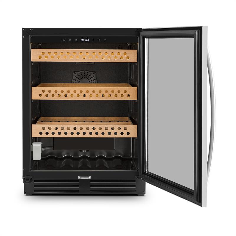 Klarstein El Presidente 127, humidor, 127 l, sklené dvierka, dotykový ovládací panel, nerezová oceľ – Obrázok 4