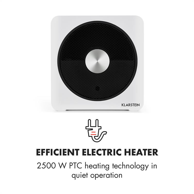 Klarstein HeatPal Bloxx, elektrický ohrievač, 2500 W, ovládanie cez aplikáciu, časovač, prachový filter – Obrázok 3