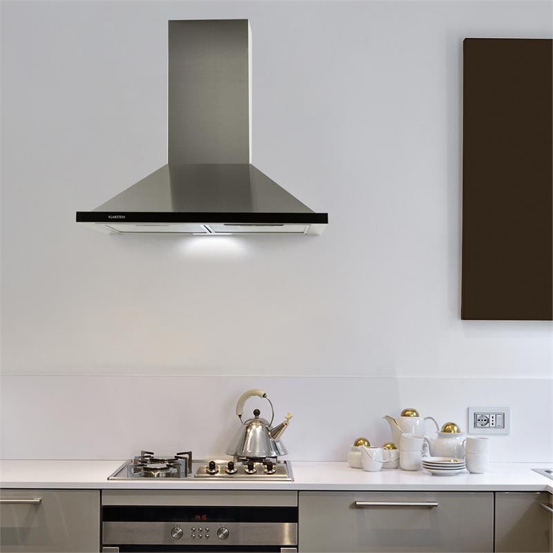 Klarstein Galina, digestor, 60 cm, nástenný, 350 m³/h, LED, akrylové sklo, nehrdzavejúca oceľ – Obrázok 2