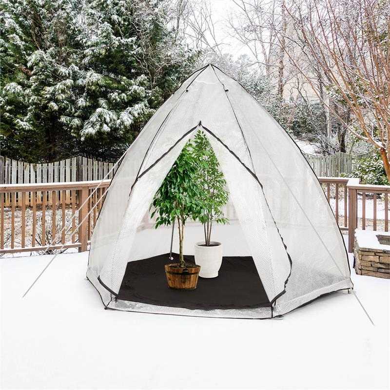 Waldbeck Greenshelter L, skleník na prezimovanie rastlín, 340 x 280 cm, oceľové tyče Ø 25 mm, PVC – Obrázok 2