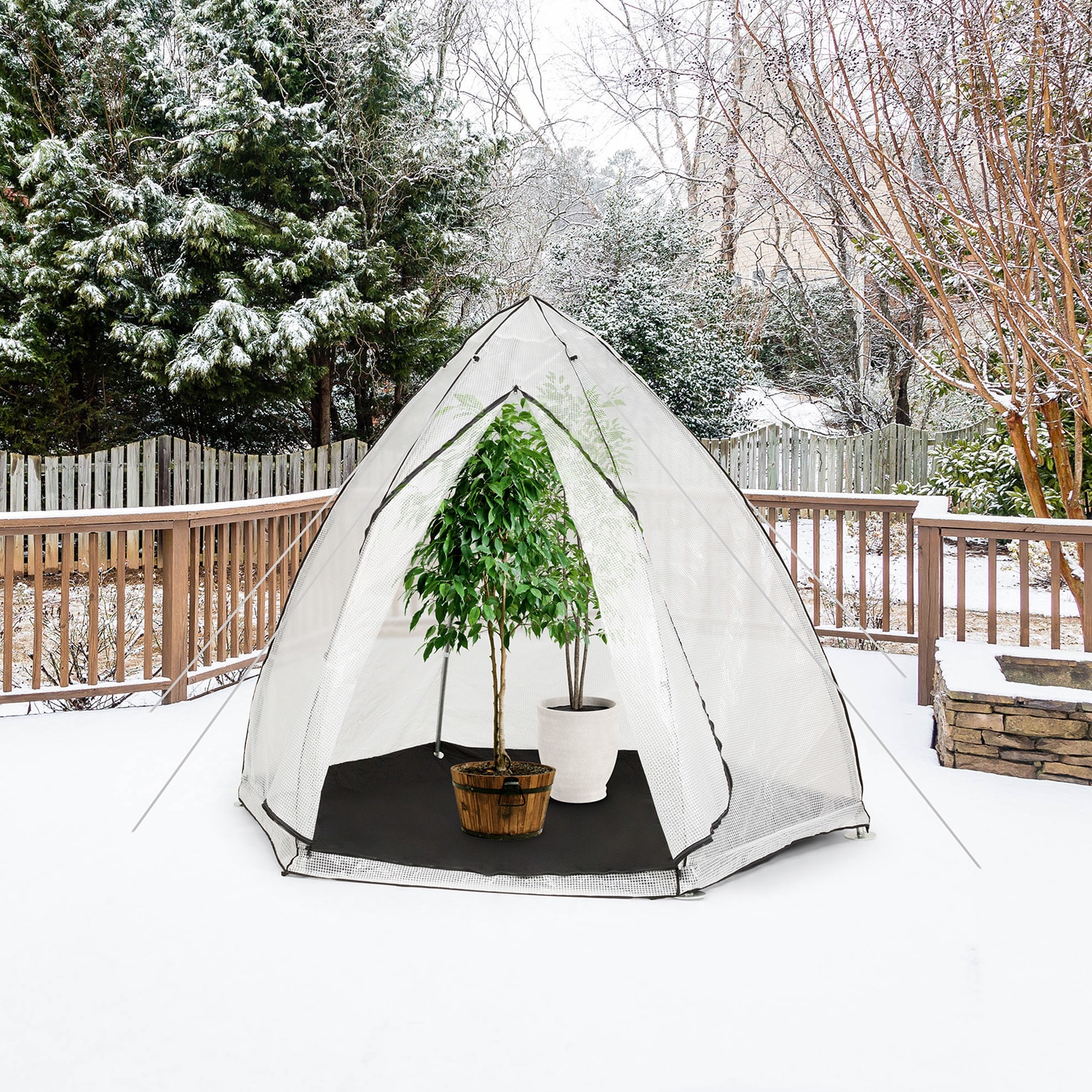 Waldbeck Greenshelter M, skleník na prezimovanie rastlín, 240 x 200 cm, oceľové tyče Ø 25 mm, PVC – Obrázok 2