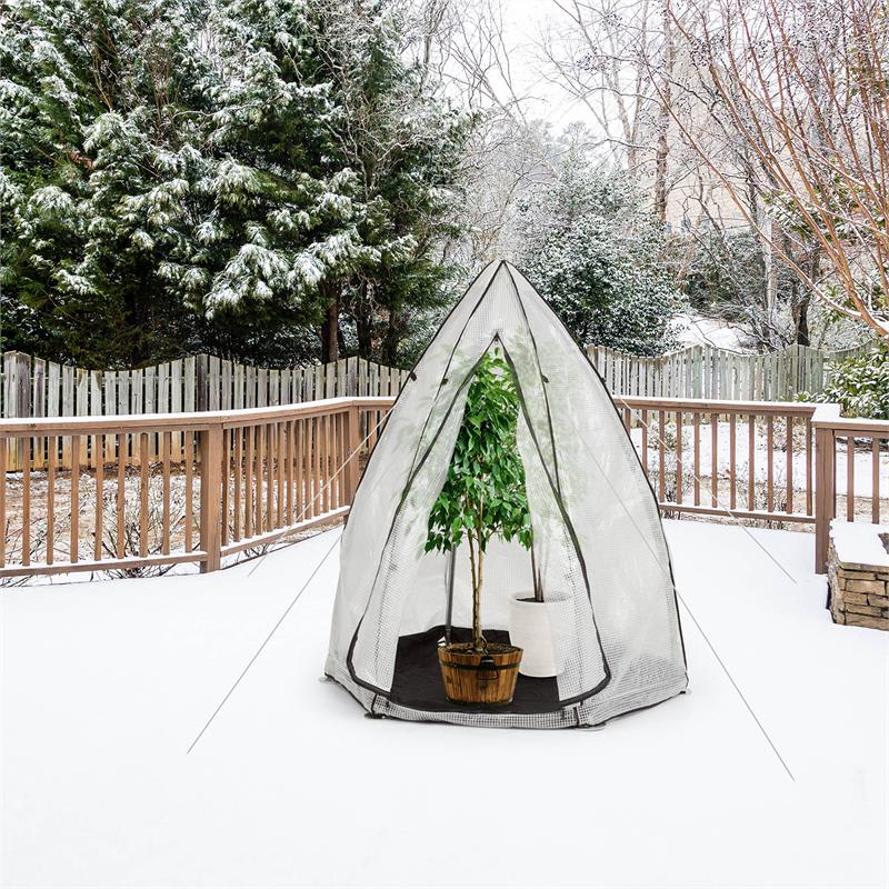 Waldbeck Greenshelter S, skleník na prezimovanie rastlín, 130 x 150 cm, oceľové tyče Ø 25 mm, PVC – Obrázok 2