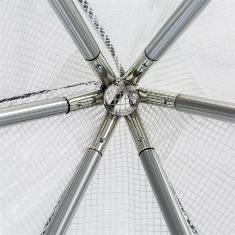 Waldbeck Greenshelter S, skleník na prezimovanie rastlín, 130 x 150 cm, oceľové tyče Ø 25 mm, PVC – Obrázok 4