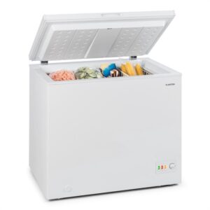 Klarstein Iceblokk 200, truhlicová mraznička, mraziaci box, A++, 200 litrov, 2 závesné koše, kolieska, biela
