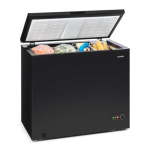Klarstein Iceblokk 200, truhlicová mraznička, mraziaci box, A++, 200 litrov, 2 závesné koše, kolieska, čierna