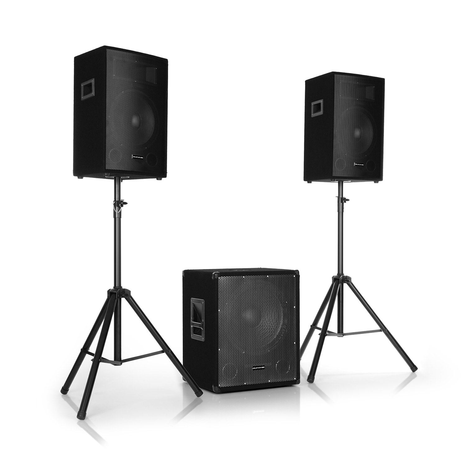 Auna Pro Cube 1812, 2.1 aktívna PA sada, 1600 W, 18" subwoofer, 2 x 12" reproduktor