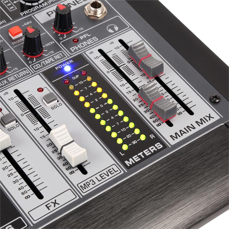 Power Dynamics PDM-S604, mixážny pult, 6-kanálový, DSP/MP3, USB port, bluetooth prijímač – Obrázok 2