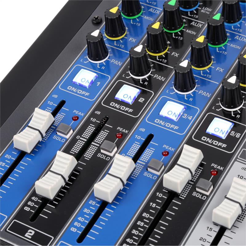Power Dynamics PDM-S604, mixážny pult, 6-kanálový, DSP/MP3, USB port, bluetooth prijímač – Obrázok 3
