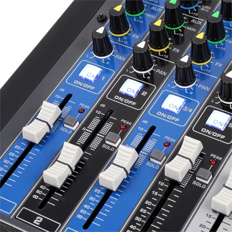 Power Dynamics PDM-S1204, mixážny pult, 12-kanálový, DSP/MP3, USB port, BT prijímač – Obrázok 5