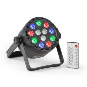 Beamz PLS25 Par, LED reflektor, 12 x 1 W RGBW LED diód, akumulátor, diaľkový ovládač