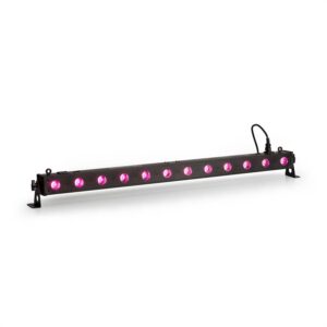 Beamz LCB140 LED lišta, 12x 6W LEDiek, 25W; 2, 3, 4, alebo 8 DMX kanálov, stmievač 0-100%