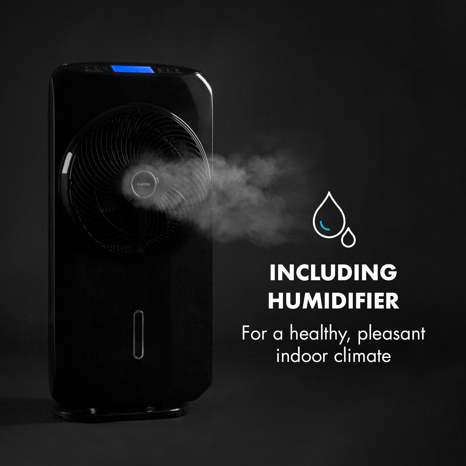 Klarstein Cool Tropic, stojanový ventilátor so zvlhčovačom vzduchu, 48 W, 2820 m³/h, čierny – Obrázok 3
