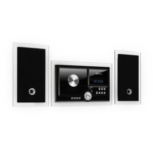 Auna Stereosonic, stereo systém, nástenná montáž, CD prehrávač, USB, BT, čierny