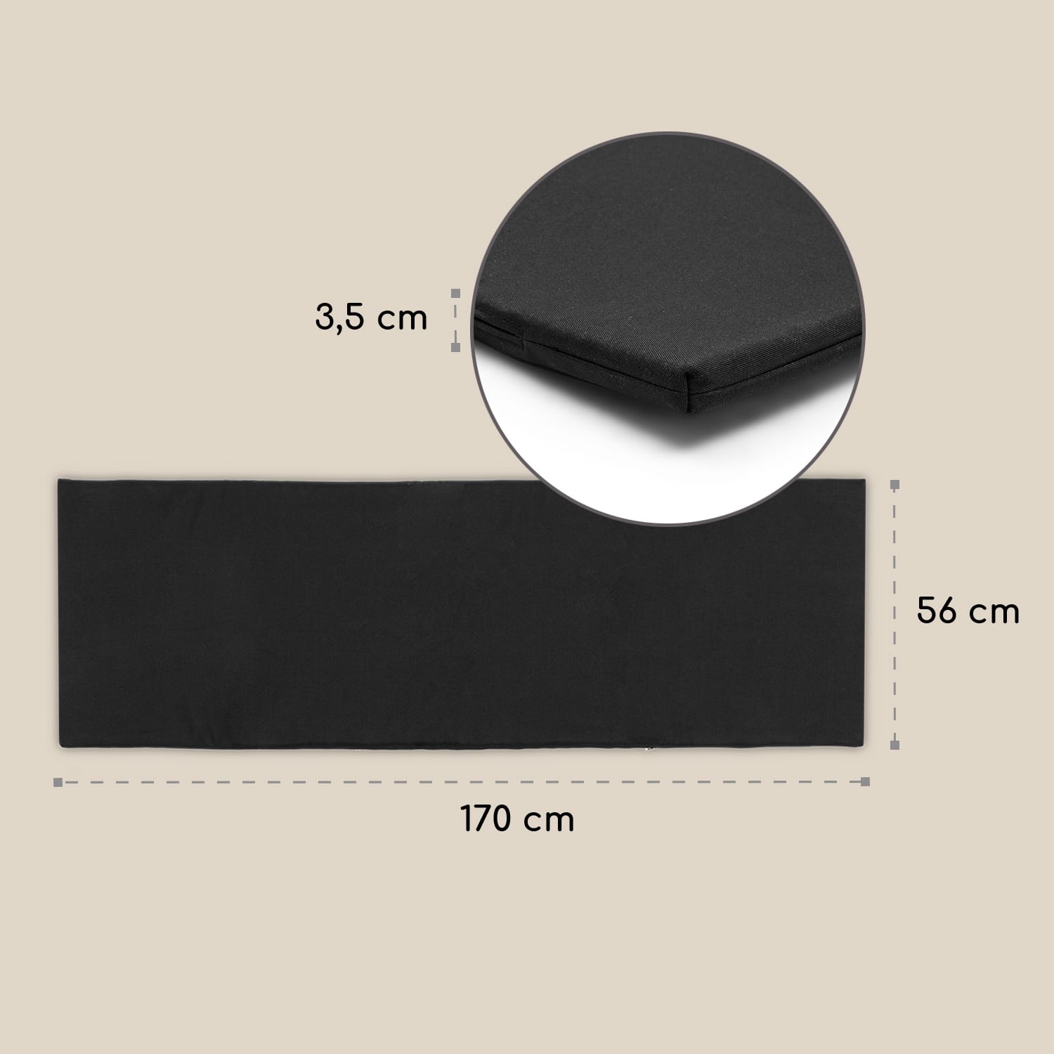 Blumfeldt Acalibu, čalúnenie na lehátko, polyester, penová výplň, príslušenstvo, čierne – Obrázok 2