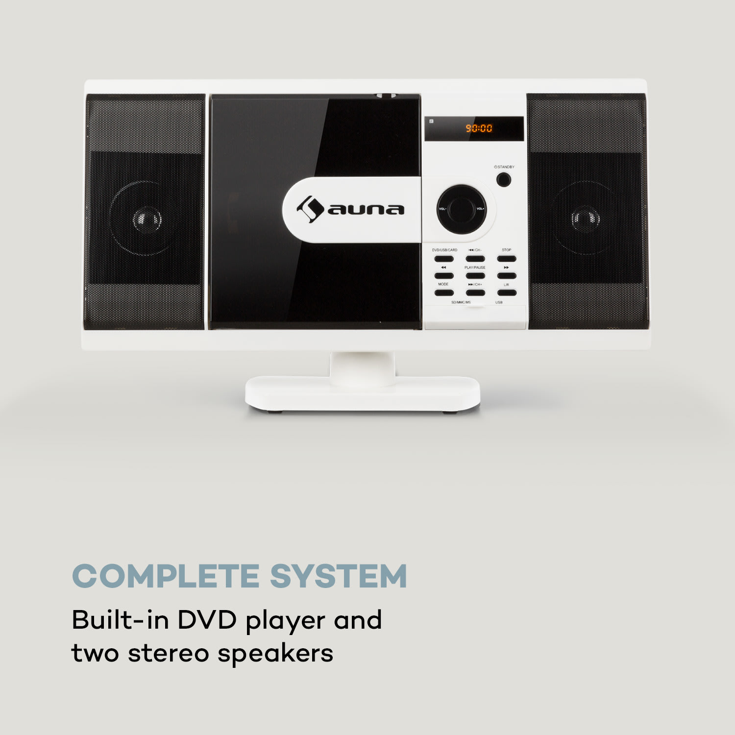 Auna MCD-82 BT, vertikálny stereo systém, DVD/CD, bluetooth, USB/SD, FM, HDMI, biely – Obrázok 3