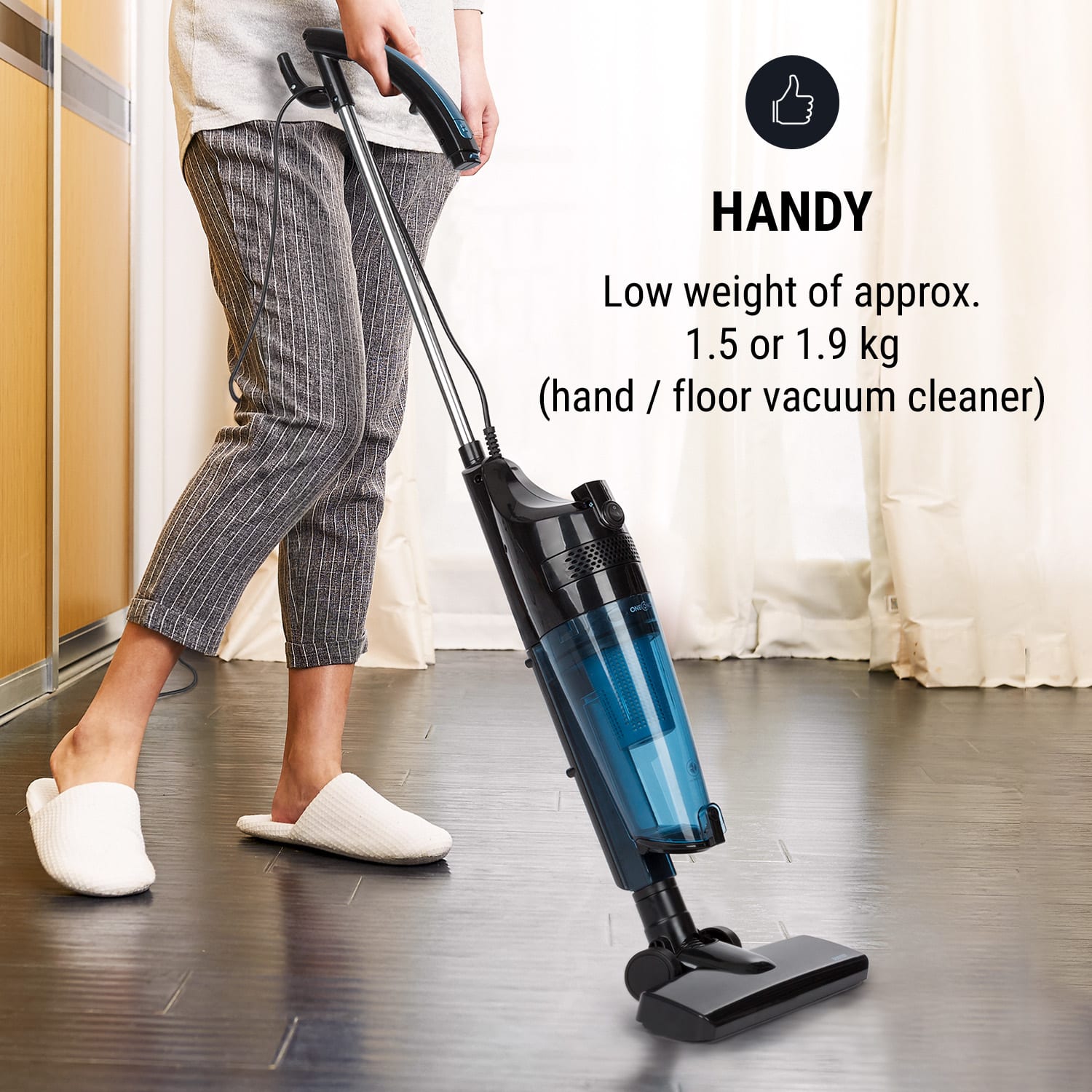 OneConcept Duster, vysávač, cyklónový filtračný systém, 600 W, modrý/čierny – Obrázok 3