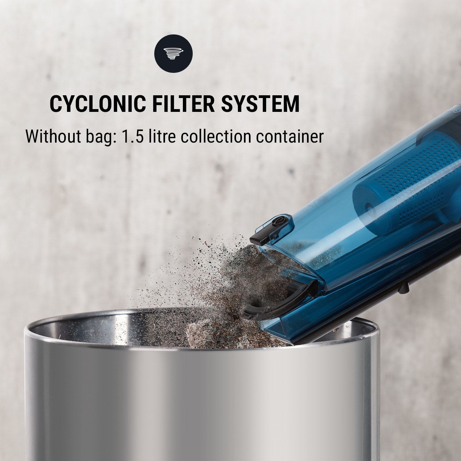 OneConcept Duster, vysávač, cyklónový filtračný systém, 600 W, modrý/čierny – Obrázok 5