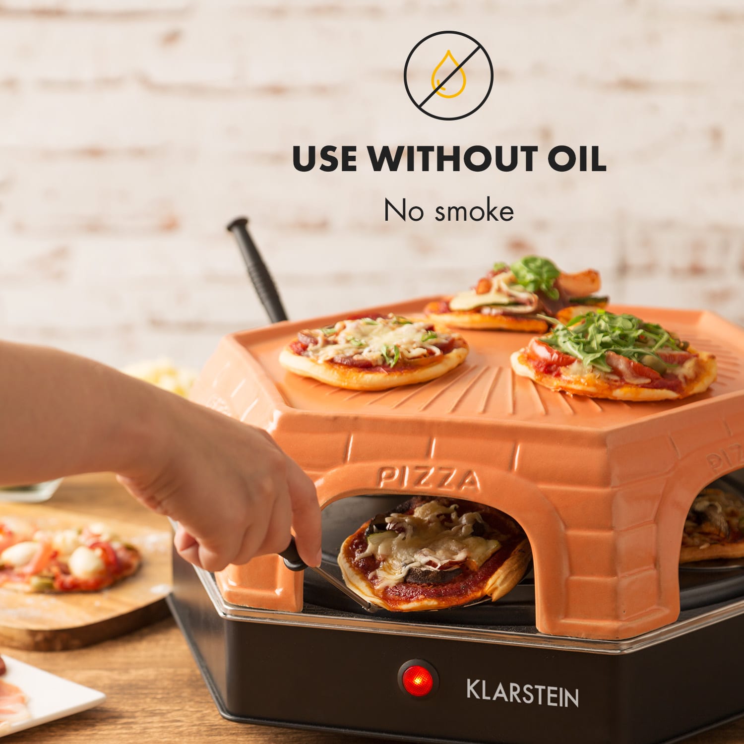 Klarstein Capricciosa, rúra na pečenie pizze, 1500 W, kryt z terakoty, funkcia udržiavania teploty – Obrázok 4