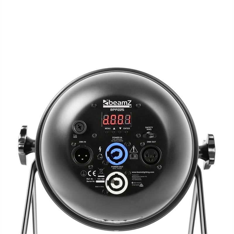 Beamz BPP225 PAR 64, LED reflektor, 6v1 LED diódy, RGBWA-UV, 200 W, čierny – Obrázok 5