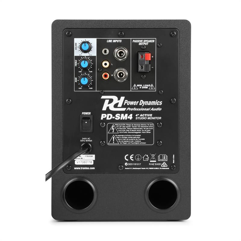 Power Dynamics PDSM4, sada reproduktorov, 2 x 60 W , čierna – Obrázok 2