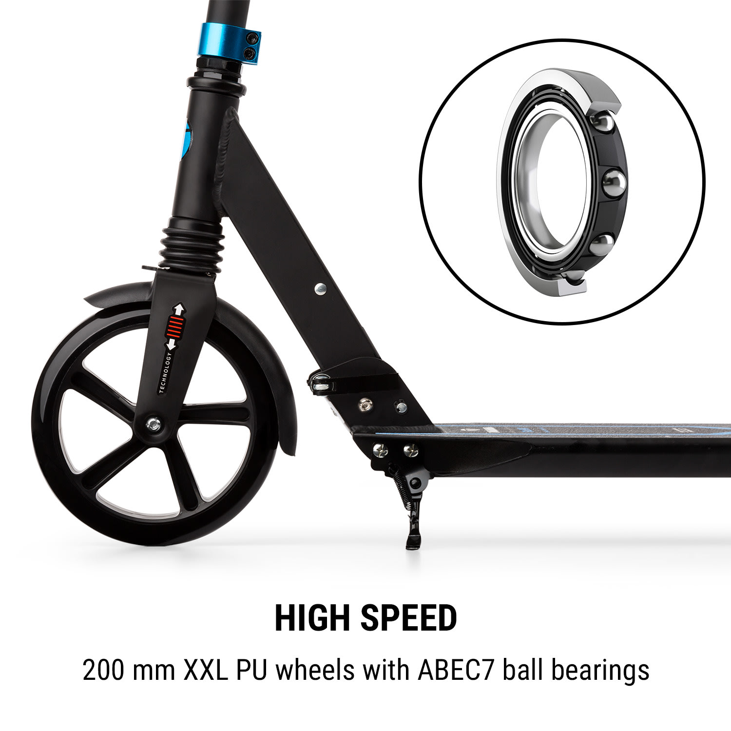 Takira Float, kolobežka, 200 mm PU kolesá, ABEC7, rukoväte AS-soft grips, systém 1 kliknutia – Obrázok 5