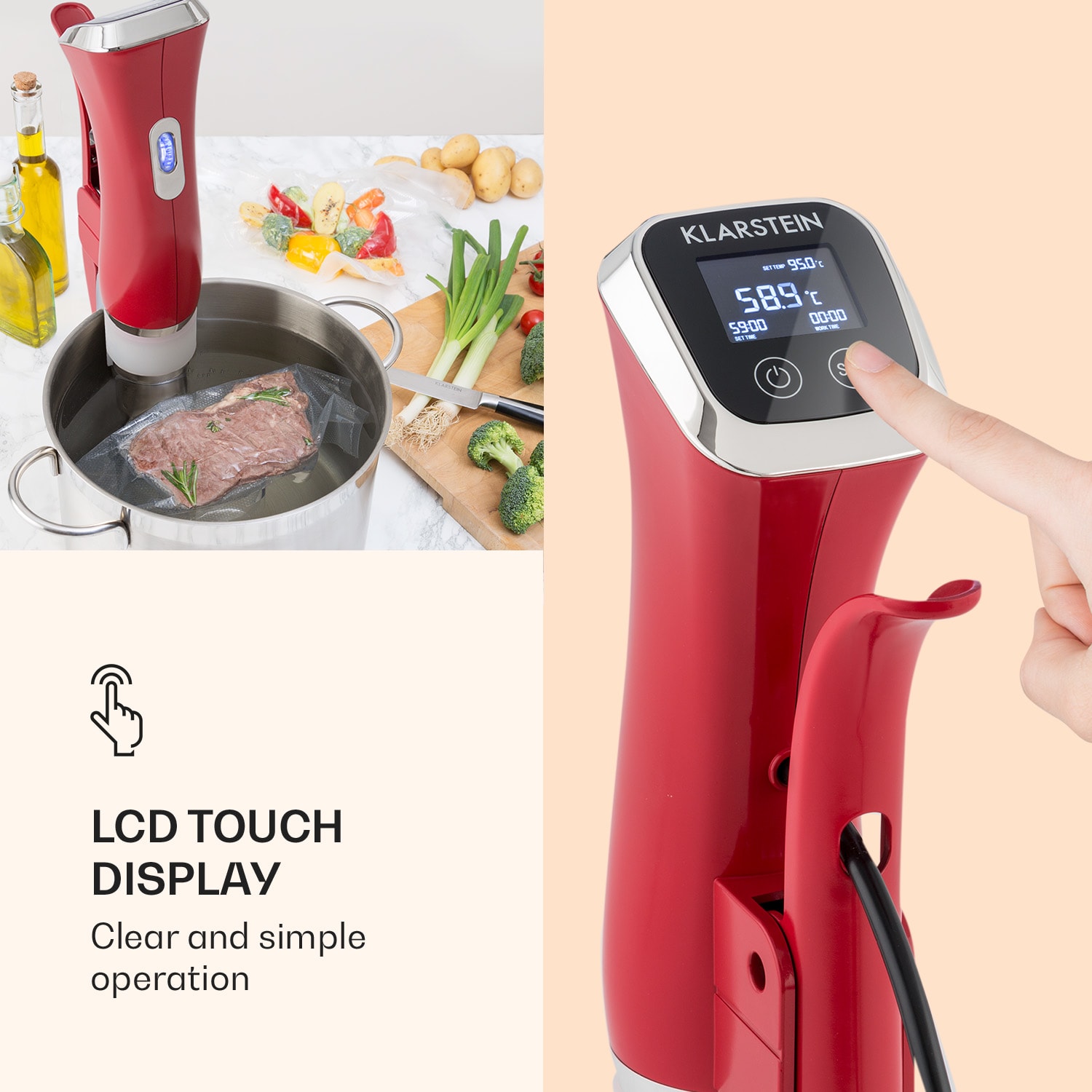 Klarstein Quickstick, Sous Vide varič, 20 l, termostat, cirkulačné čerpadlo, nehrdzavejúca oceľ – Obrázok 4