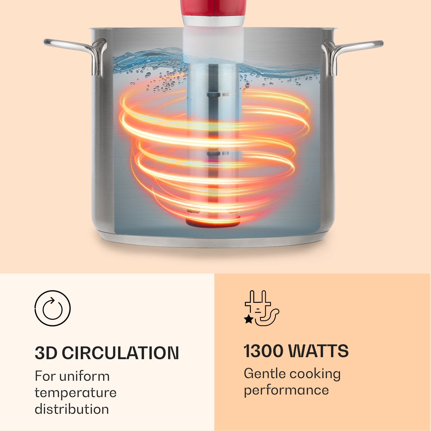 Klarstein Quickstick, Sous Vide varič, 20 l, termostat, cirkulačné čerpadlo, nehrdzavejúca oceľ – Obrázok 5