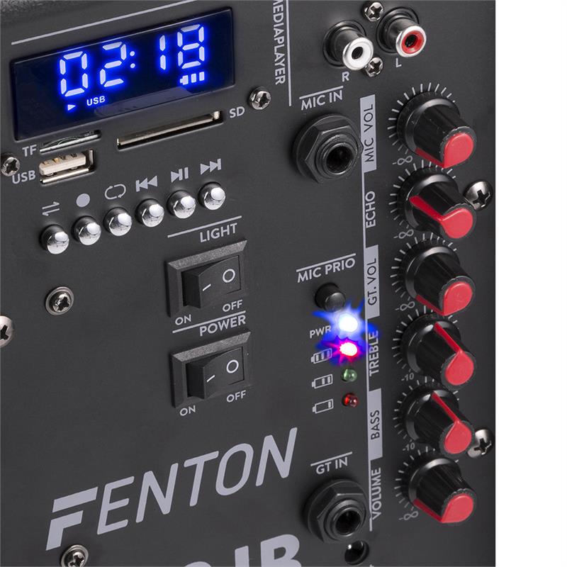 Fenton FT12JB, aktívny reproduktor, 12", 700 W, BT/USB/SD/MP3/AUX-In, LED, jellyball, akumulátor – Obrázok 5