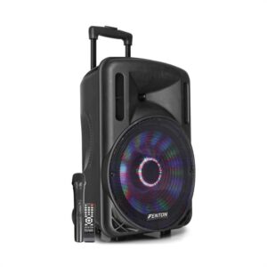 Fenton FT12LED, aktívny reproduktor, 12", 700 W, BT/USB/SD/MP3/AUX, LED, akumulátor, vozíková konštrukcia