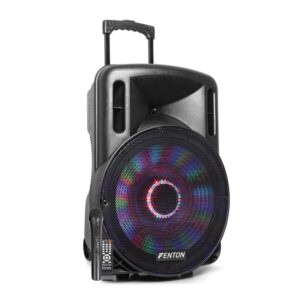 Fenton FT15LED, aktívny reproduktor 15", 800 W, BT/USB/SD/AUX-In, LED, mikro-vozík
