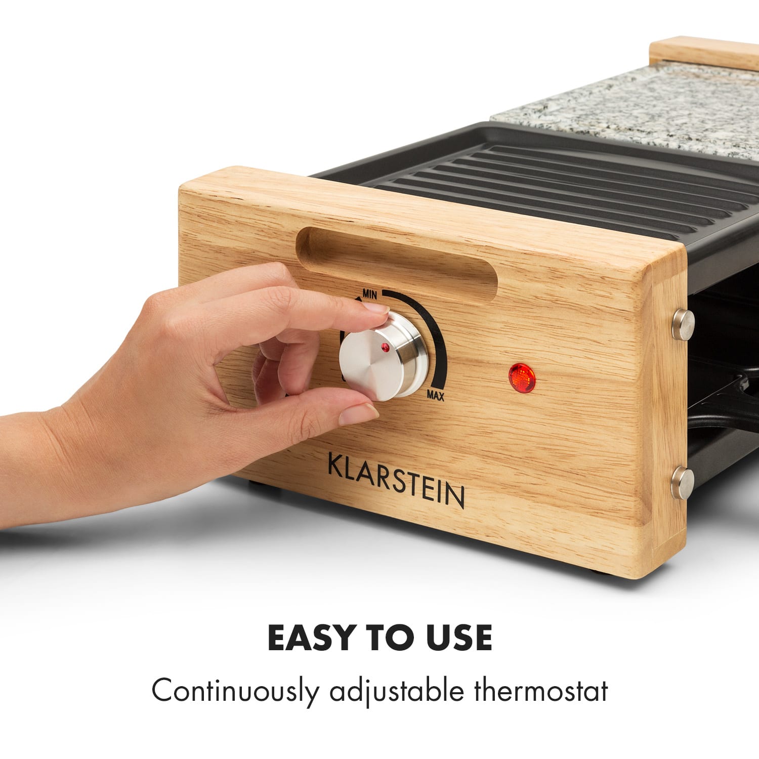 Klarstein Chateaubriand Nuovo, raclette gril, 1200 W, grilovacia platňa, hliník/kameň, pre 8 osôb – Obrázok 5