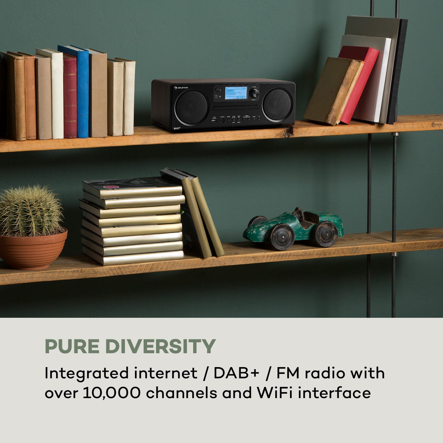 Auna Worldwide CD, internetové rádio, Spotify Connect, ovládanie cez aplikáciu, bluetooth, vlašský orech – Obrázok 2