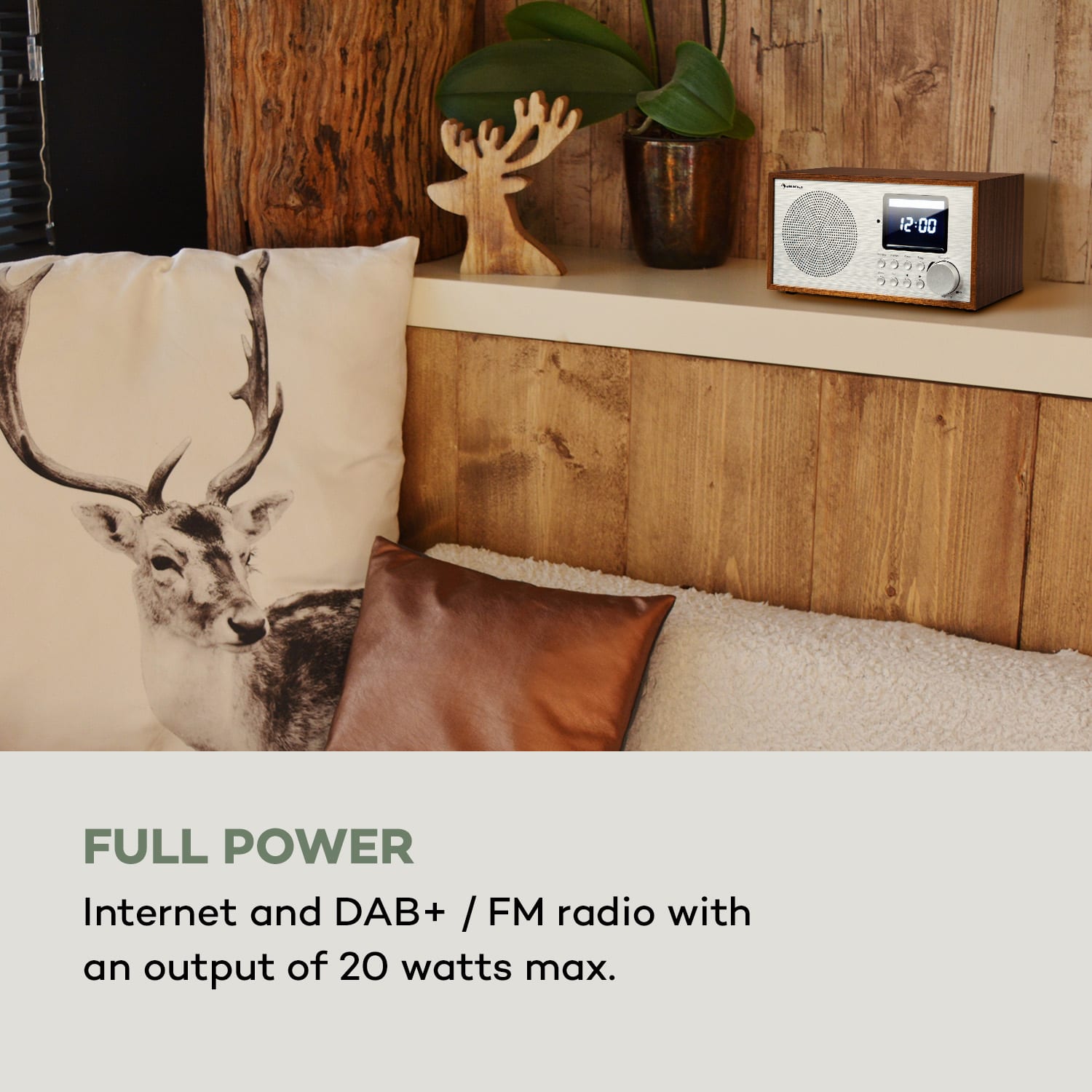 Auna Silver Star Mini, internetové DAB+/FM rádio, WiFi, BT, DAB+/FM, dub – Obrázok 2