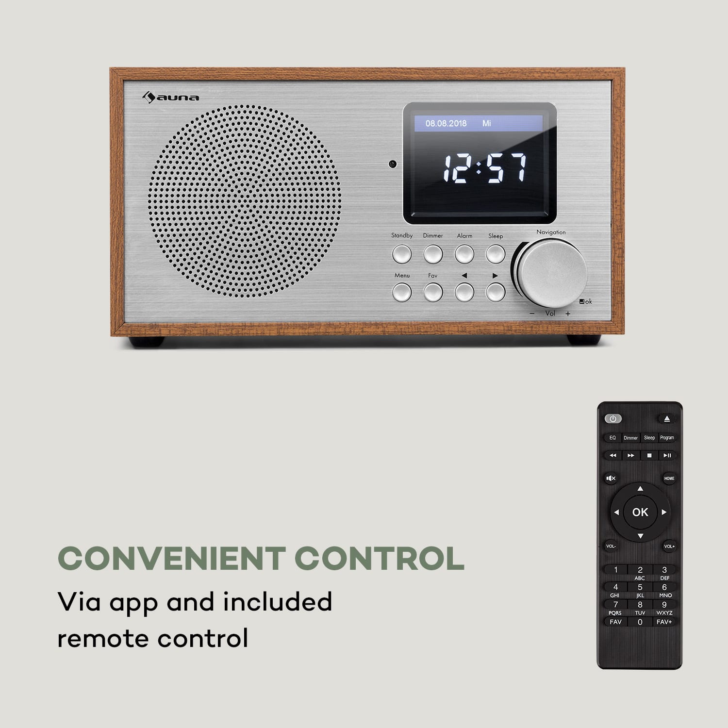 Auna Silver Star Mini, internetové DAB+/FM rádio, WiFi, BT, DAB+/FM, dub – Obrázok 3
