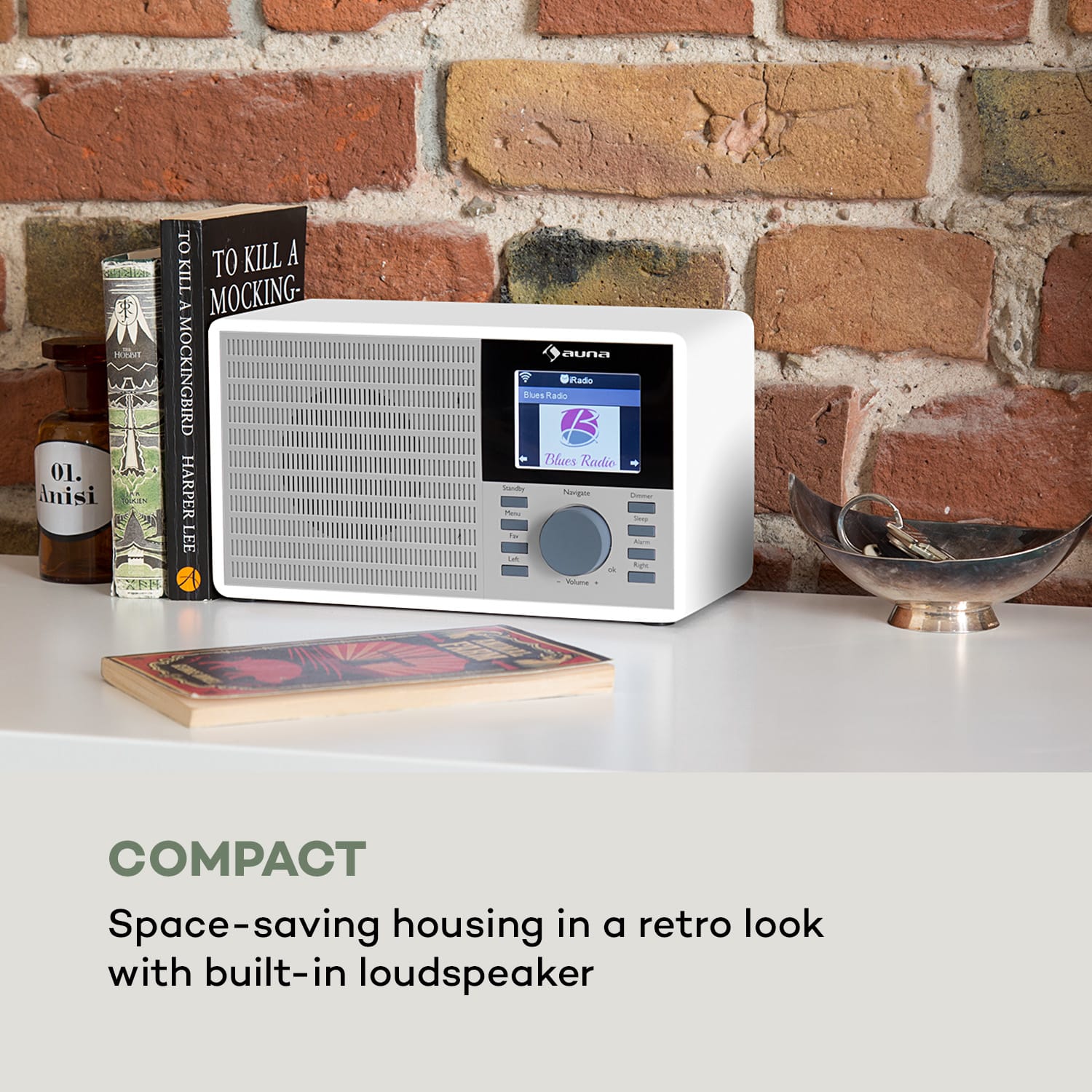 Auna IR-160, internetové rádio, WiFi, USB, AUX, UPnP, 2.8" TFT-displej, diaľkové ovládanie, biela farba – Obrázok 2