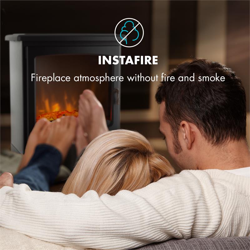 Klarstein Meran, elektrický krb, 950/1850 W, InstaFire, stmievateľný, čierny – Obrázok 3