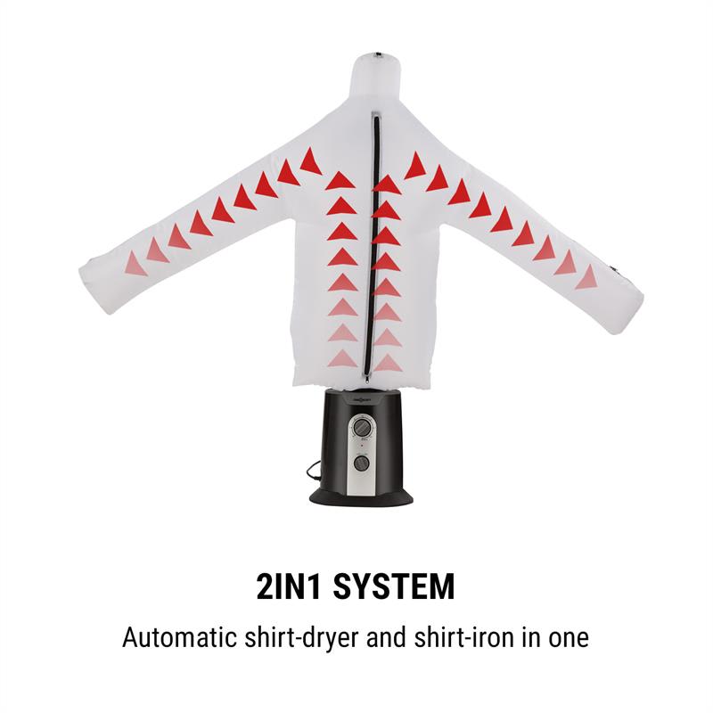 OneConcept ShirtButler, automatický sušič na košele, 850 W, 2 v 1, do 65 °C – Obrázok 2