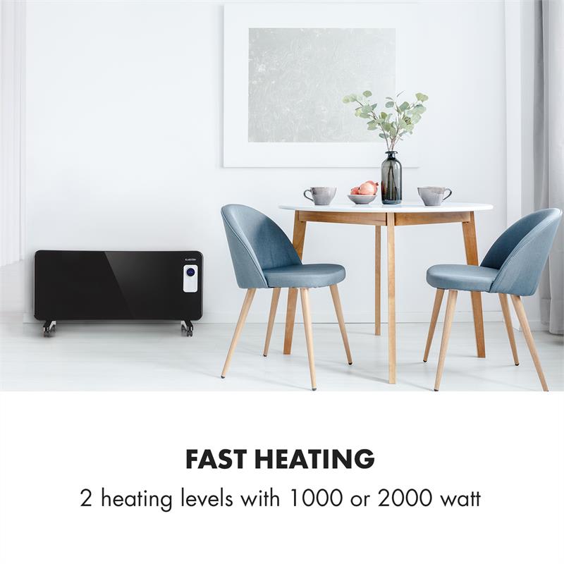 Klarstein Hot Spot CV20, konvektor, 2000 W, IP24, diaľkový ovládač, čierny – Obrázok 2