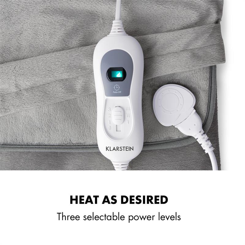 Klarstein Dr. Watson Heatzone L, vyhrievacia podložka, 100 W, 65 x 40 cm, mikroplyš, sivá – Obrázok 3