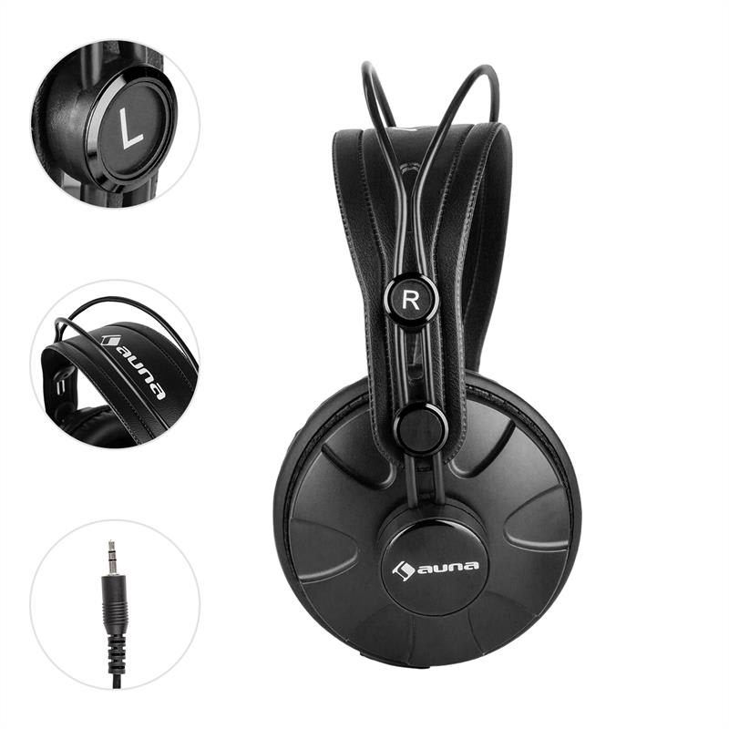 Auna HR-580, štúdiové slúchadlá, over-ear slúchadlá, uzavreté, čierne – Obrázok 3