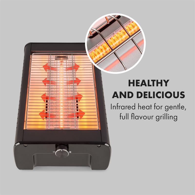 Klarstein Infragrill, elektrický gril, infračervený, 1500 W, bez dymu, čierny – Obrázok 3