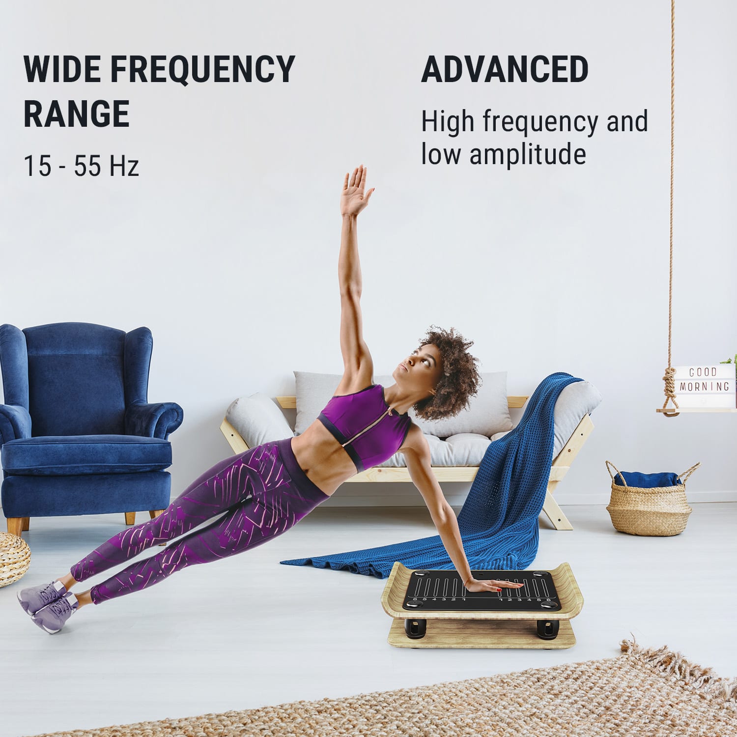 KLARFIT Roomik Shake, vibračná plošina, 15 - 55 Hz, certifikovaná breza, diaľkový ovládač – Obrázok 4