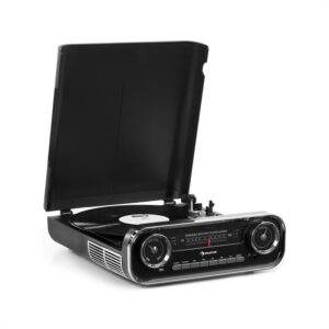 Auna Challenger, LP gramofón, bluetooth, VHF-rádio, USB, čierny